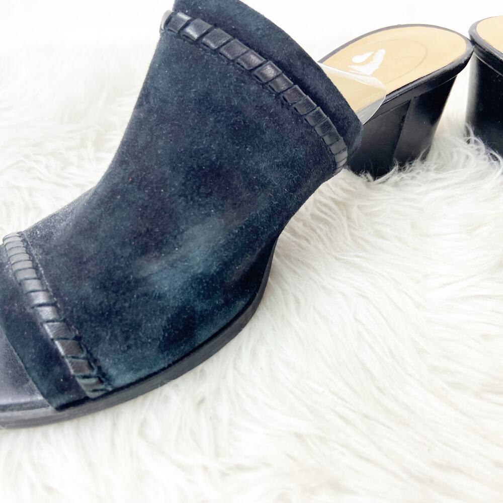 Jack Rogers 8.5 M Womens Black Suede Leather Campbell Slide Mule Sandals - Picture 11 of 16